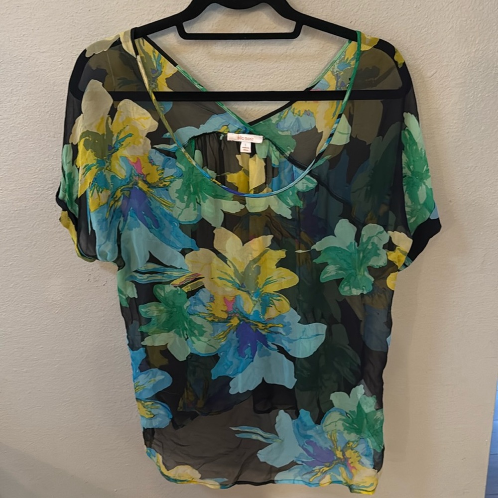 Ella Moss Sheer Floral Top